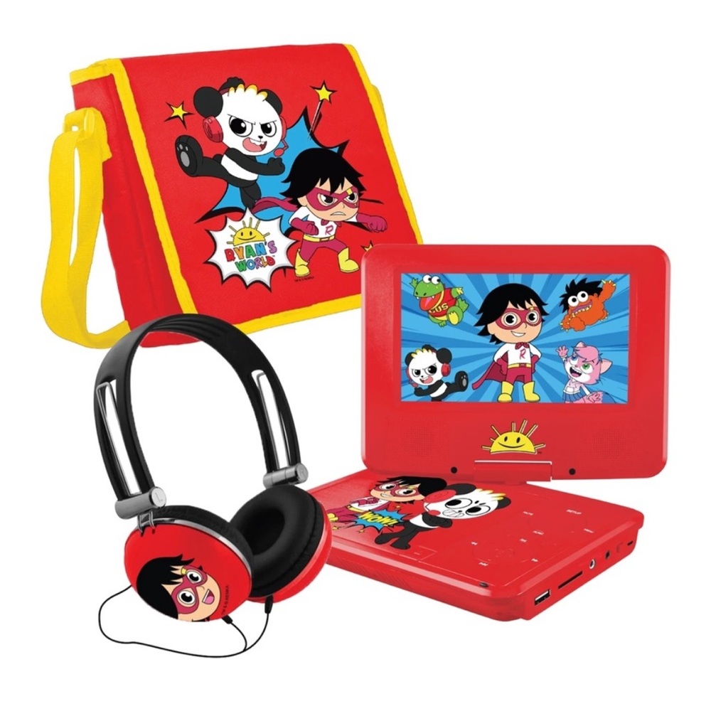 Ryan's World 9" Portable DVD Player with Headphones, Carrying Bag, & DVD
